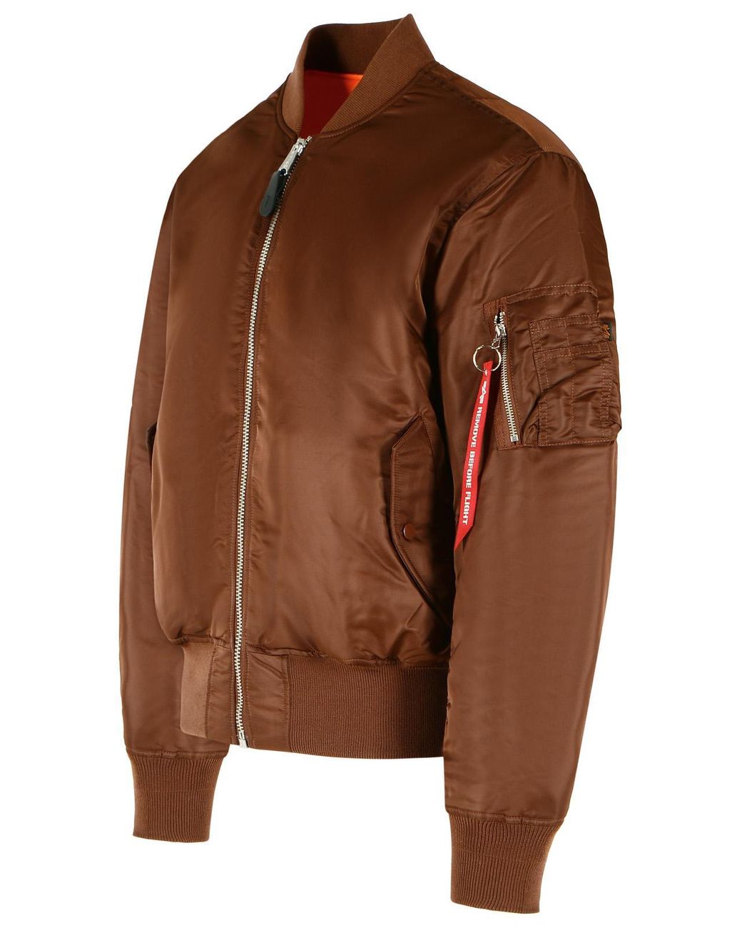 Alpha Industries Brown Powder Ma-1 Heritage Nylon Bomber Jacket