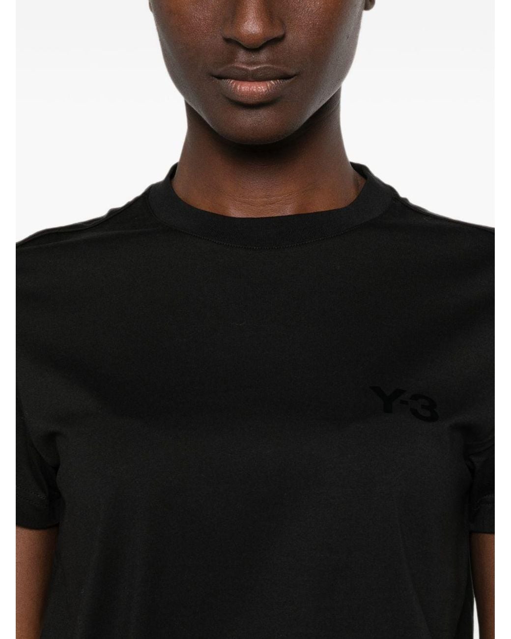Y-3 Black Logo Cotton T Shirt
