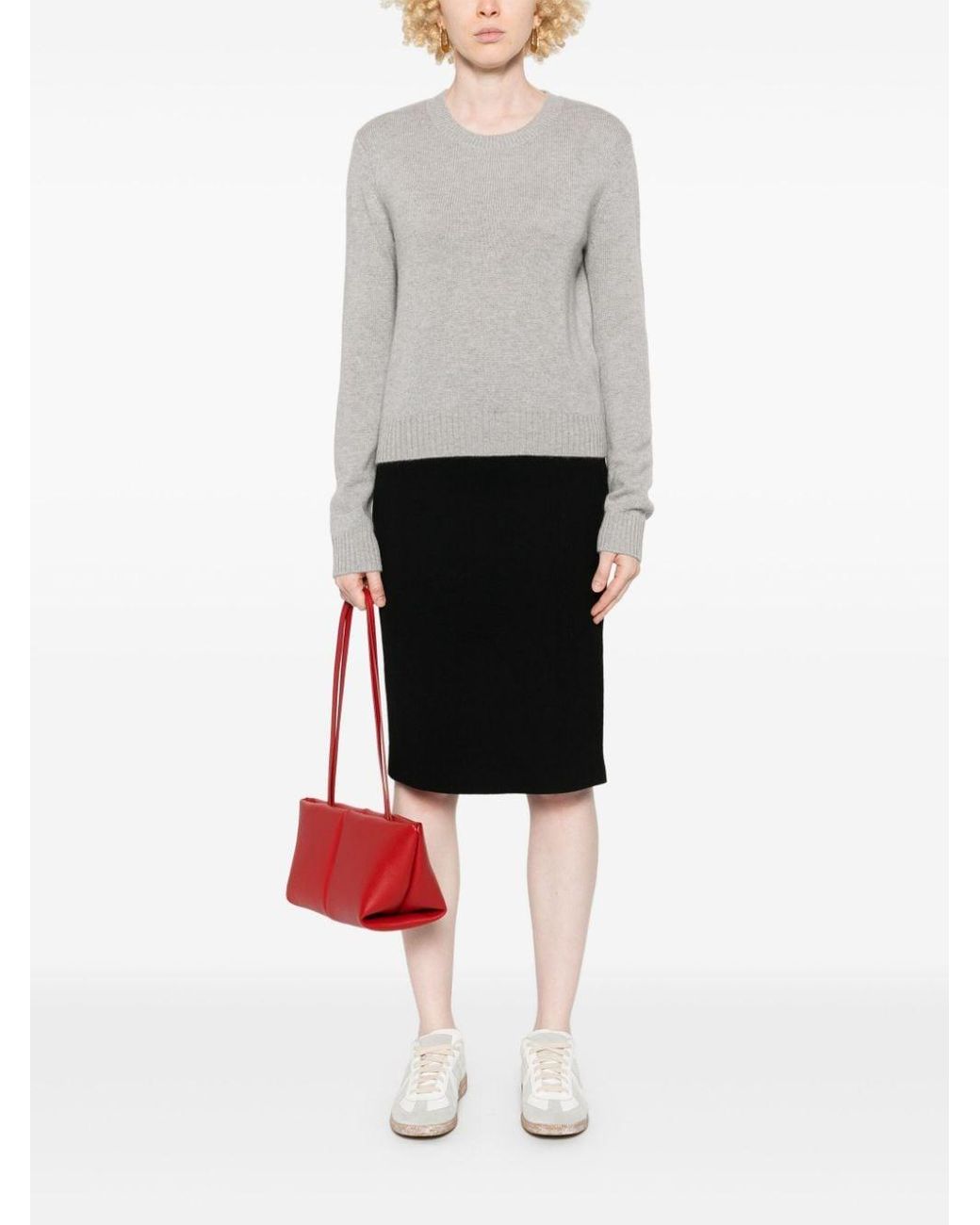 Lisa Yang Gray Mable Cashmere Crewneck Sweater