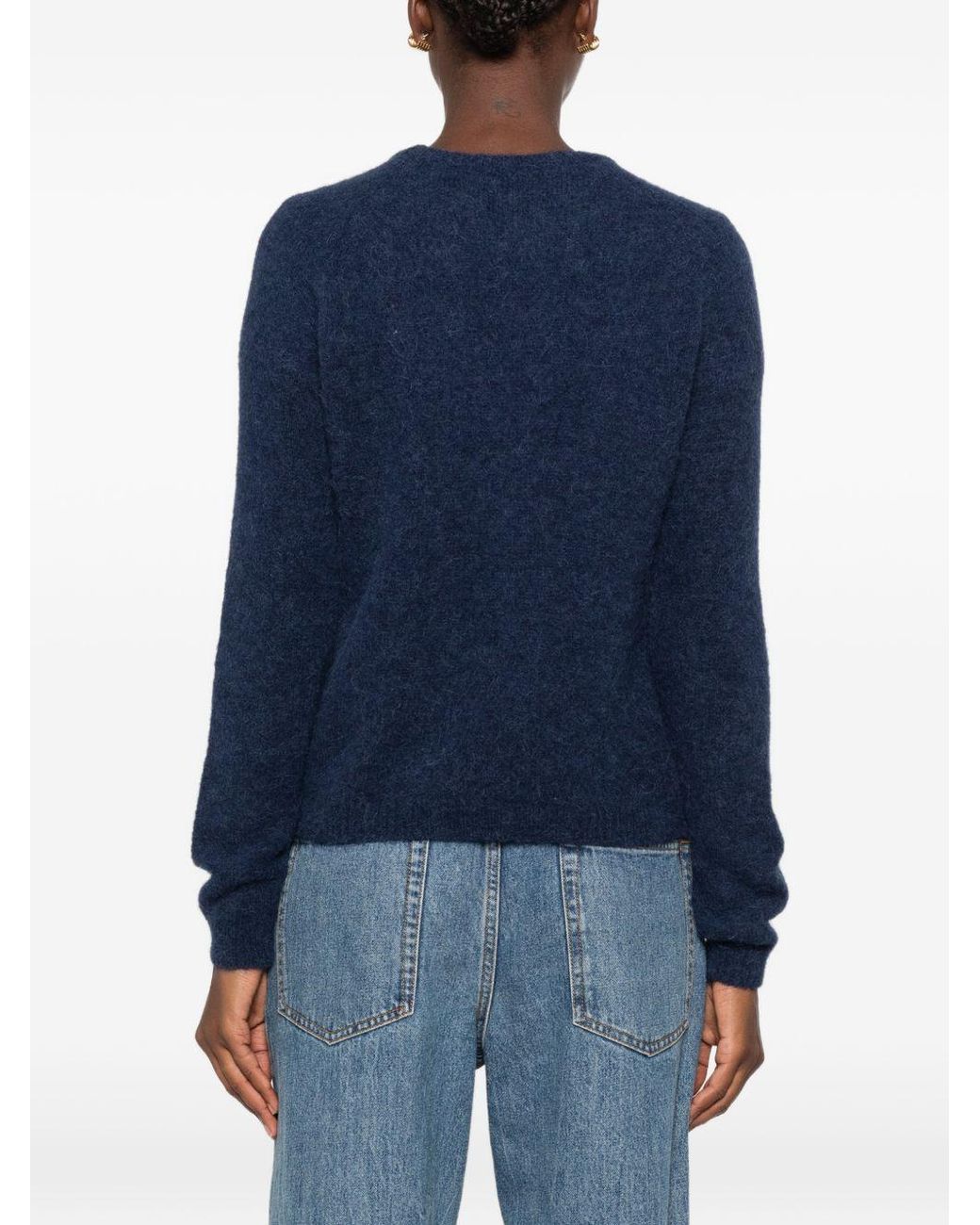 Base London Blue Wool Crewneck Sweater