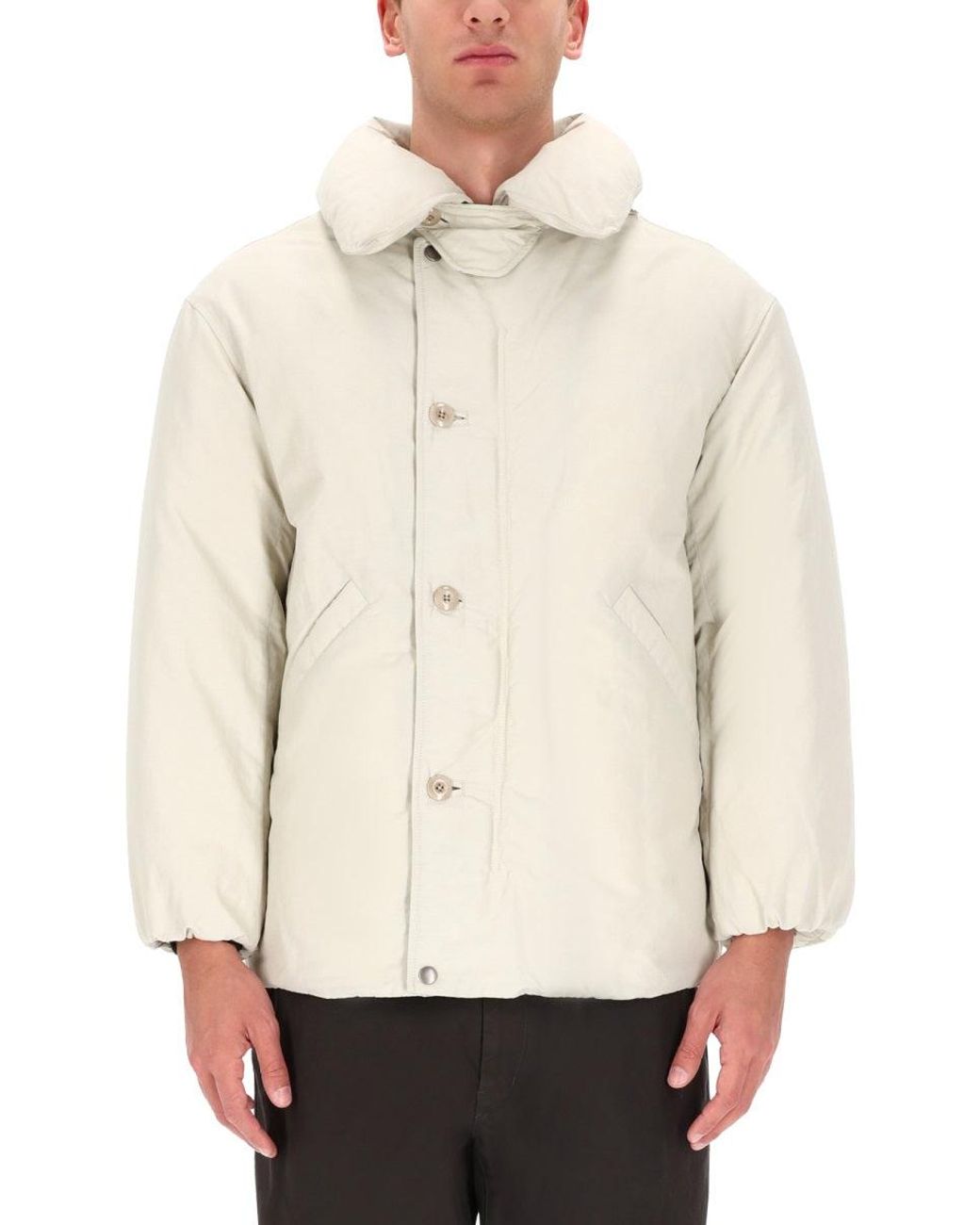 Lemaire Natural Oversized Padded Button-Front Jacket for men
