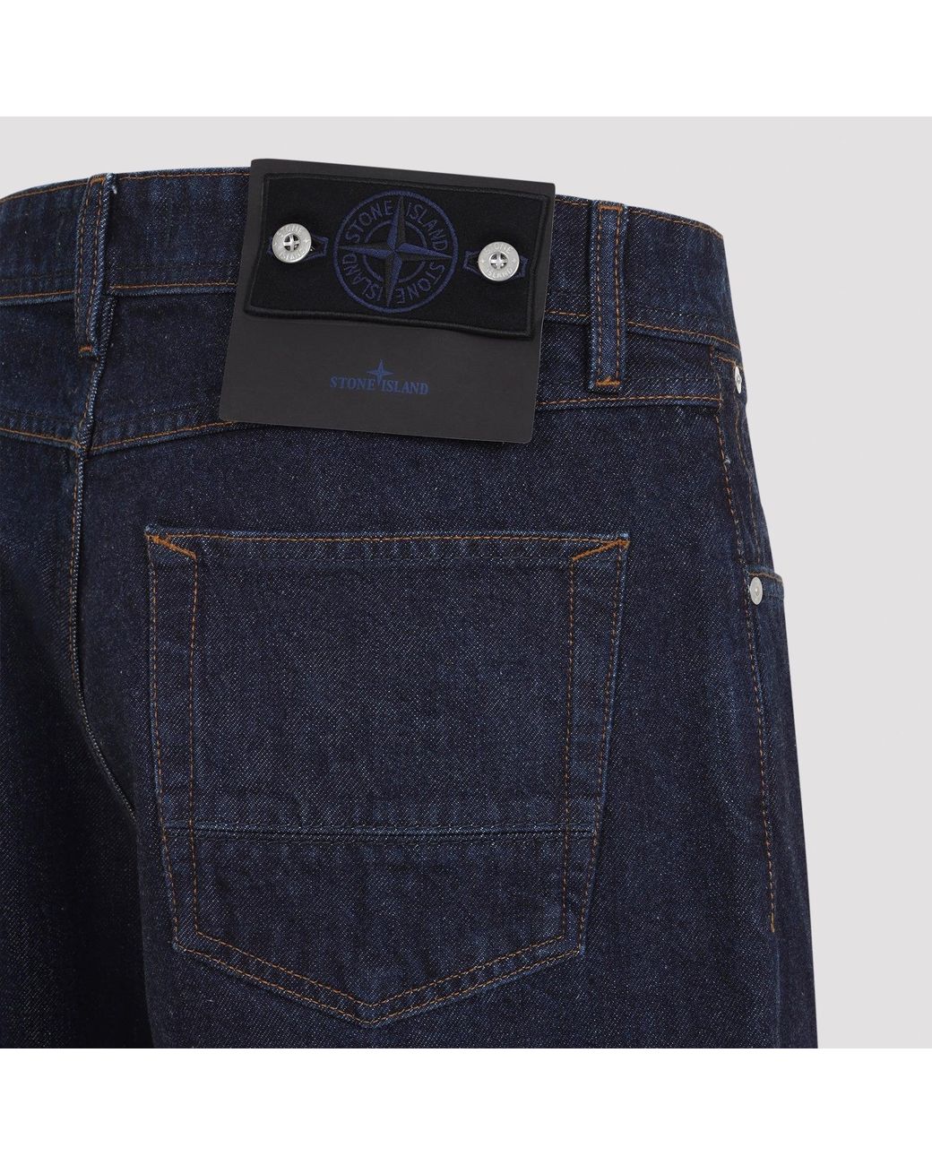 Stone Island Blue Cotton Jeans for men