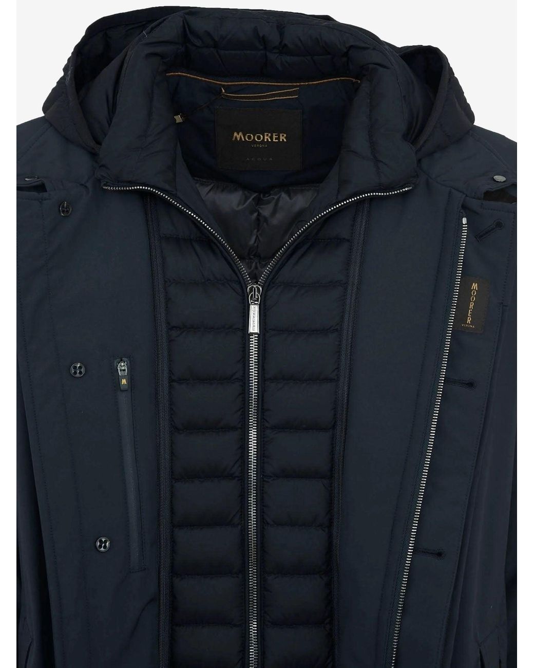 Moorer Blue Nylon Jacket Raffaello Polyester