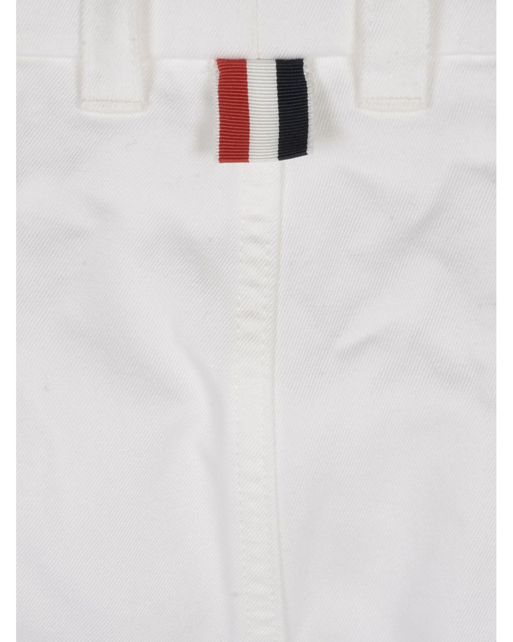 Thom Browne White Utility Chino Trouser Garment Dye for men