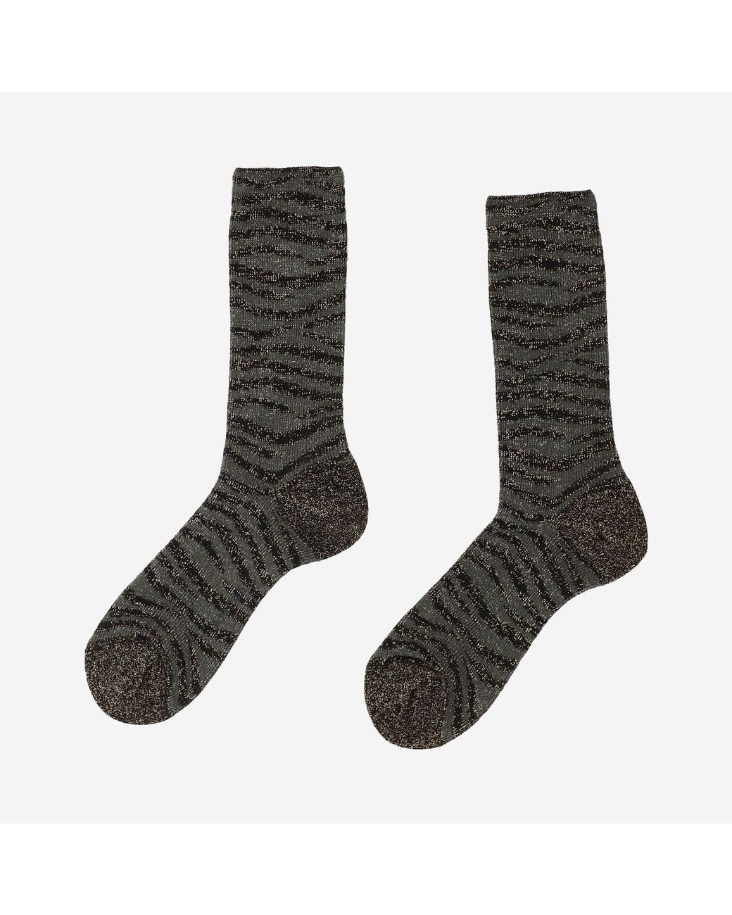 ANT45 Multicolor Stretch Cotton Blend Socks With Animal Print