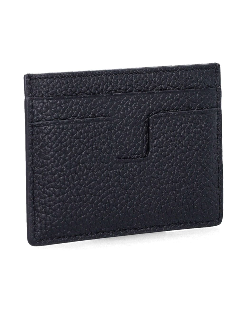 Tom Ford Blue Grained Leather Card Holder for men