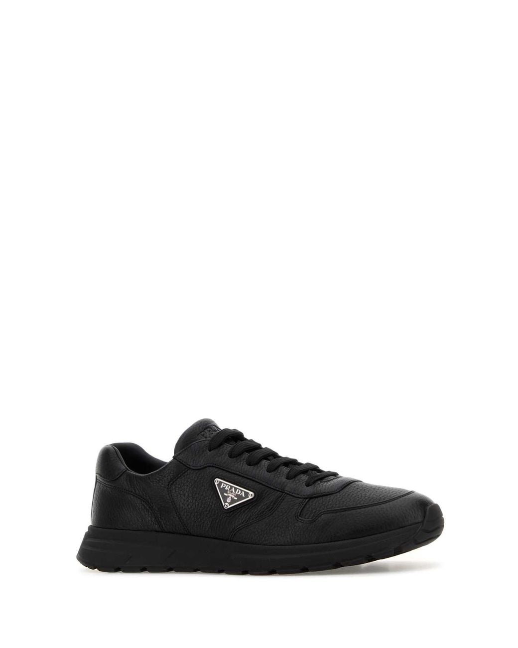 Prada Black Solid Logo Sneakers
