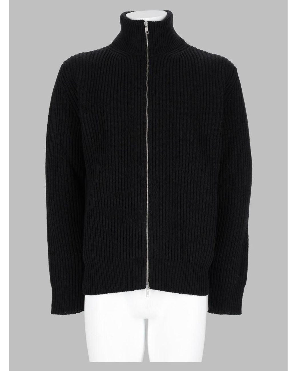 MM6 by Maison Margiela Black Maglia A Costine Con Zip