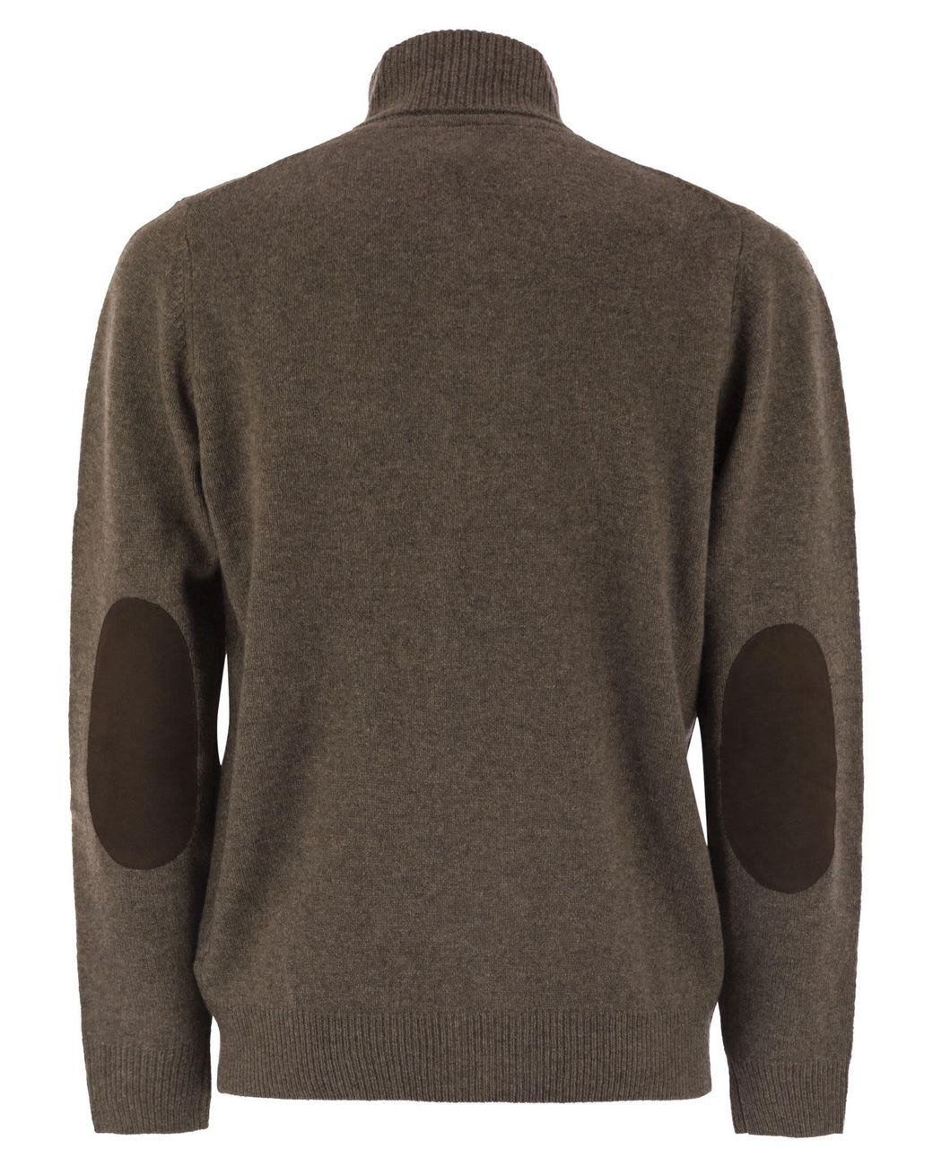 Barbour Brown Zip-Up Jumper Patch for men
