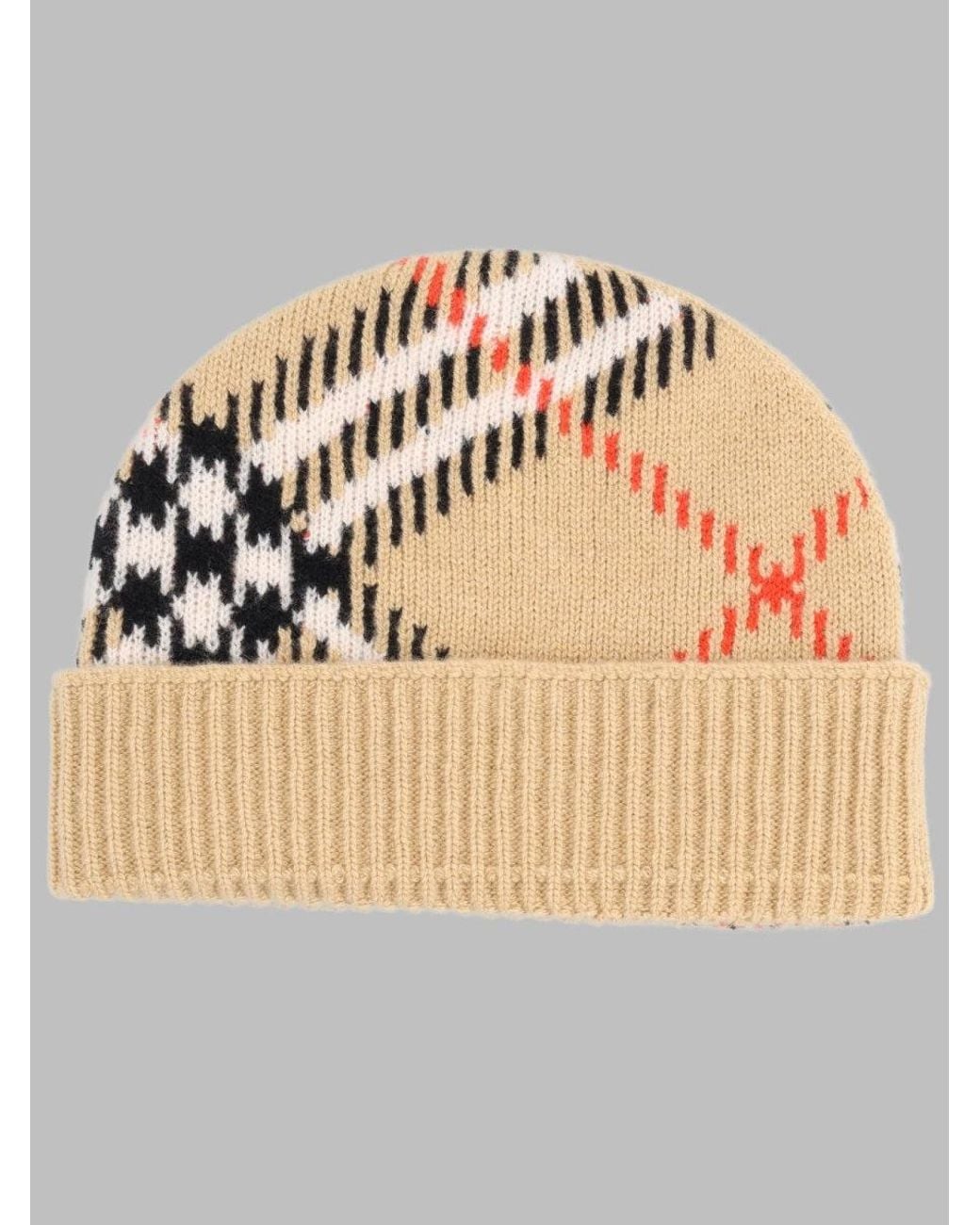 Burberry Natural Check Mini Wool Beanie
