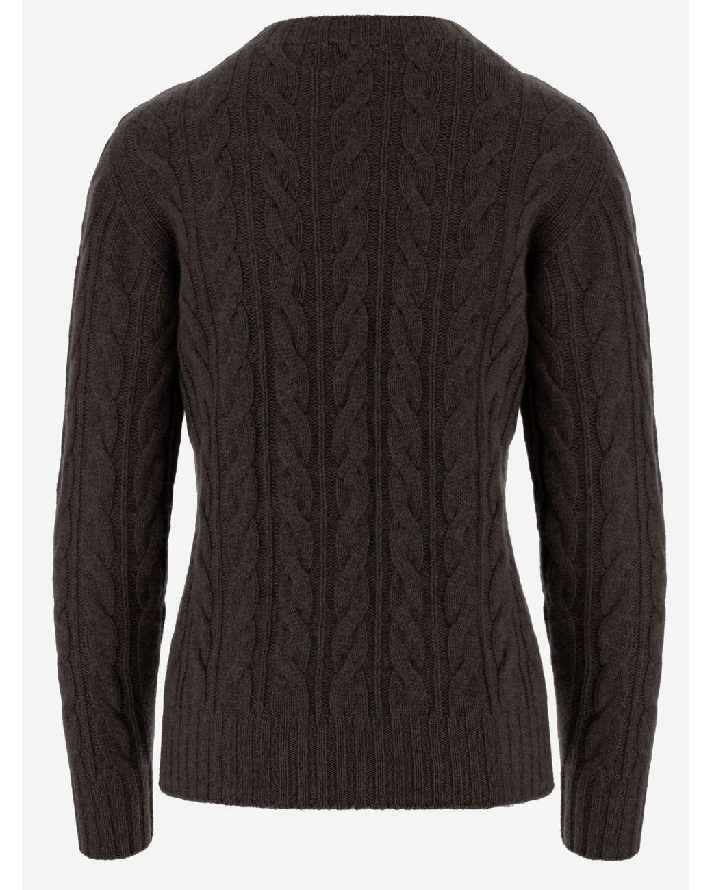 Oliver Lattughi Black Cable-Knit Cashmere Sweater