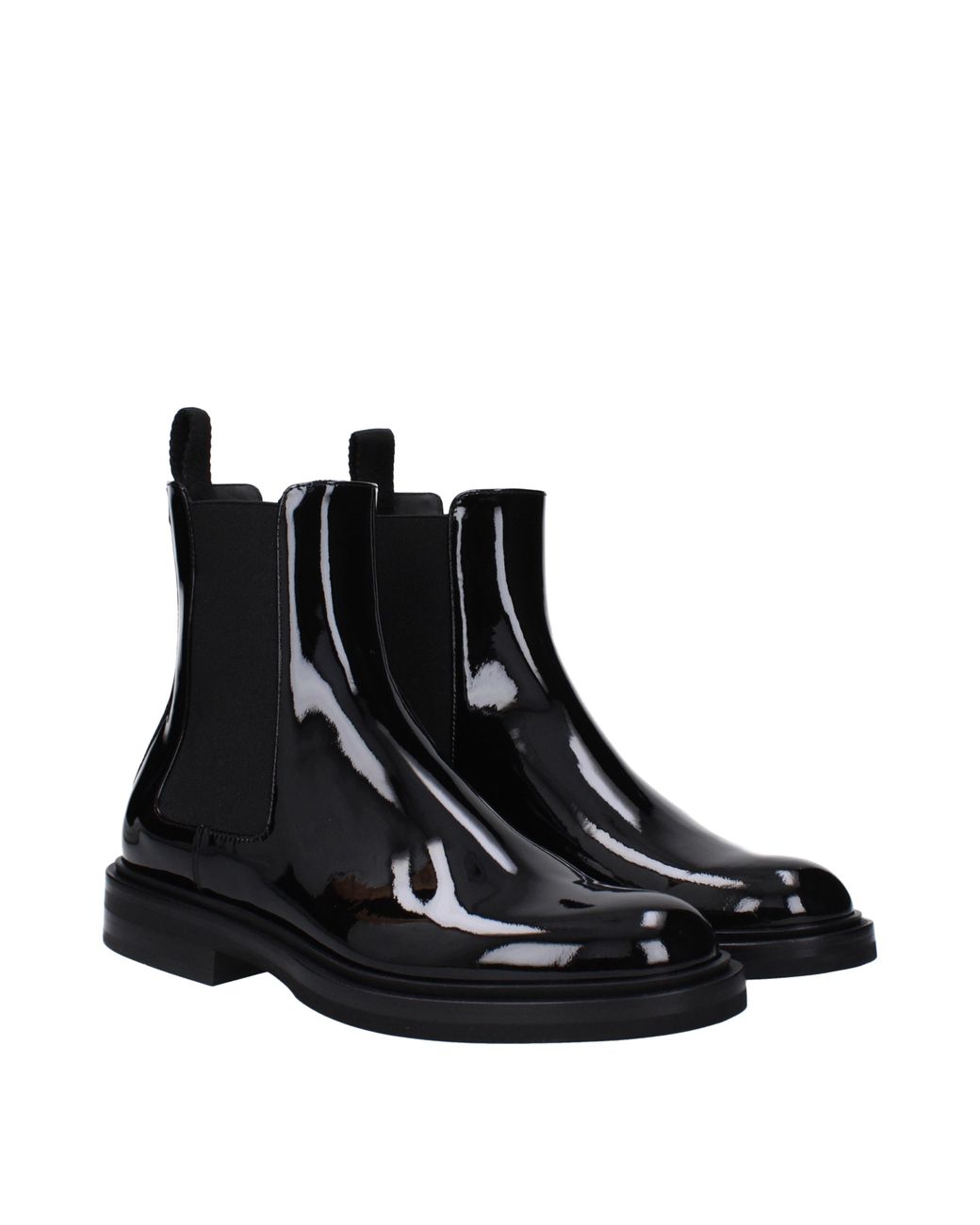 Dolce & Gabbana Black Dolce&Gabbana Stivaletti Uomo Vernice Nero