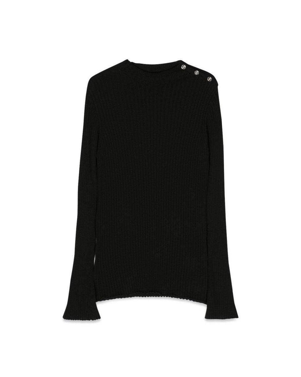 Versace Black Knit Sweater Rib Series