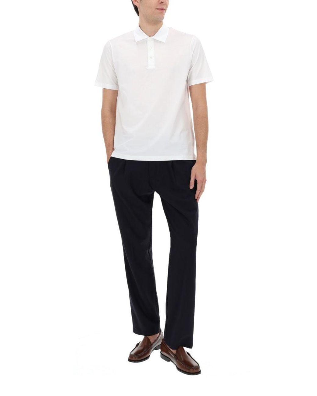 Herno Blue Wool Blend Pants for men