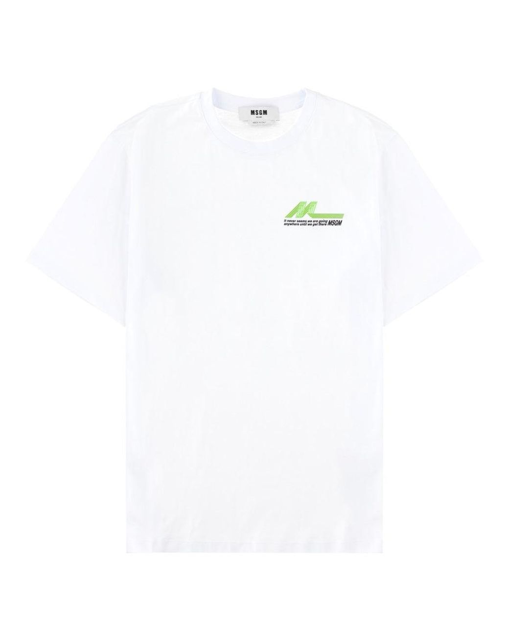 MSGM White T Shirt Con Logo