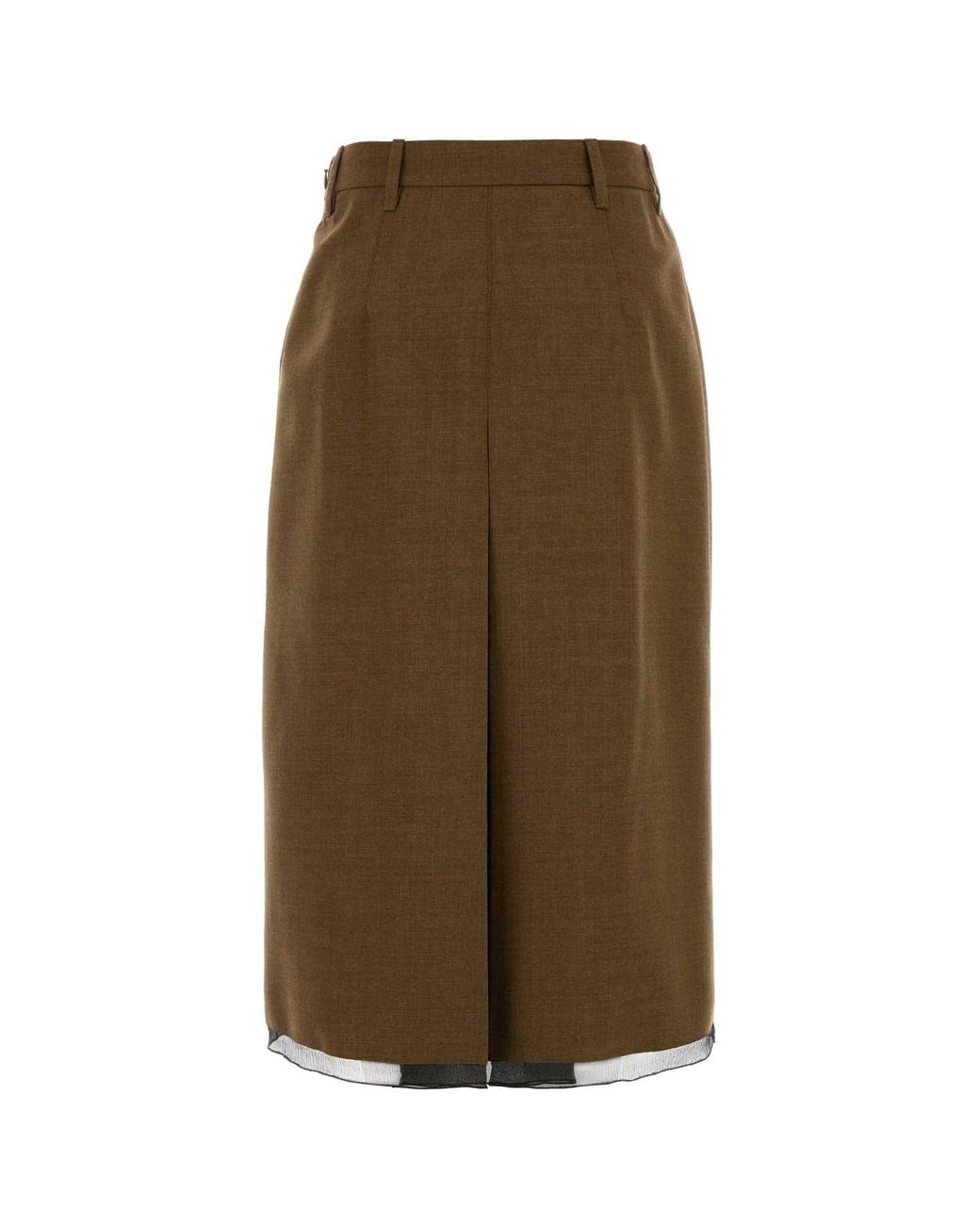 Prada Green Wool Skirt