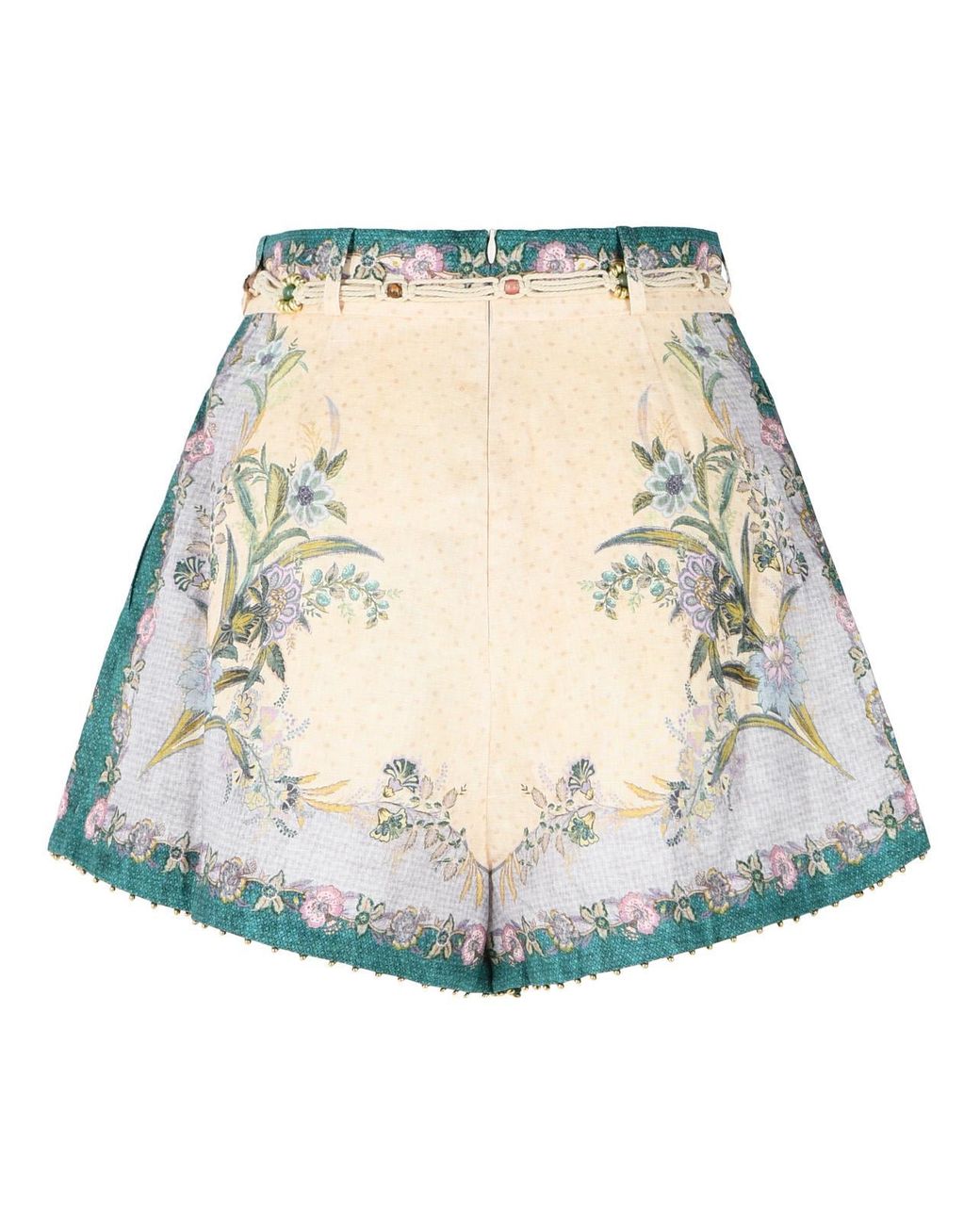 Zimmermann Natural 'Indra Tuck' Linen Shorts