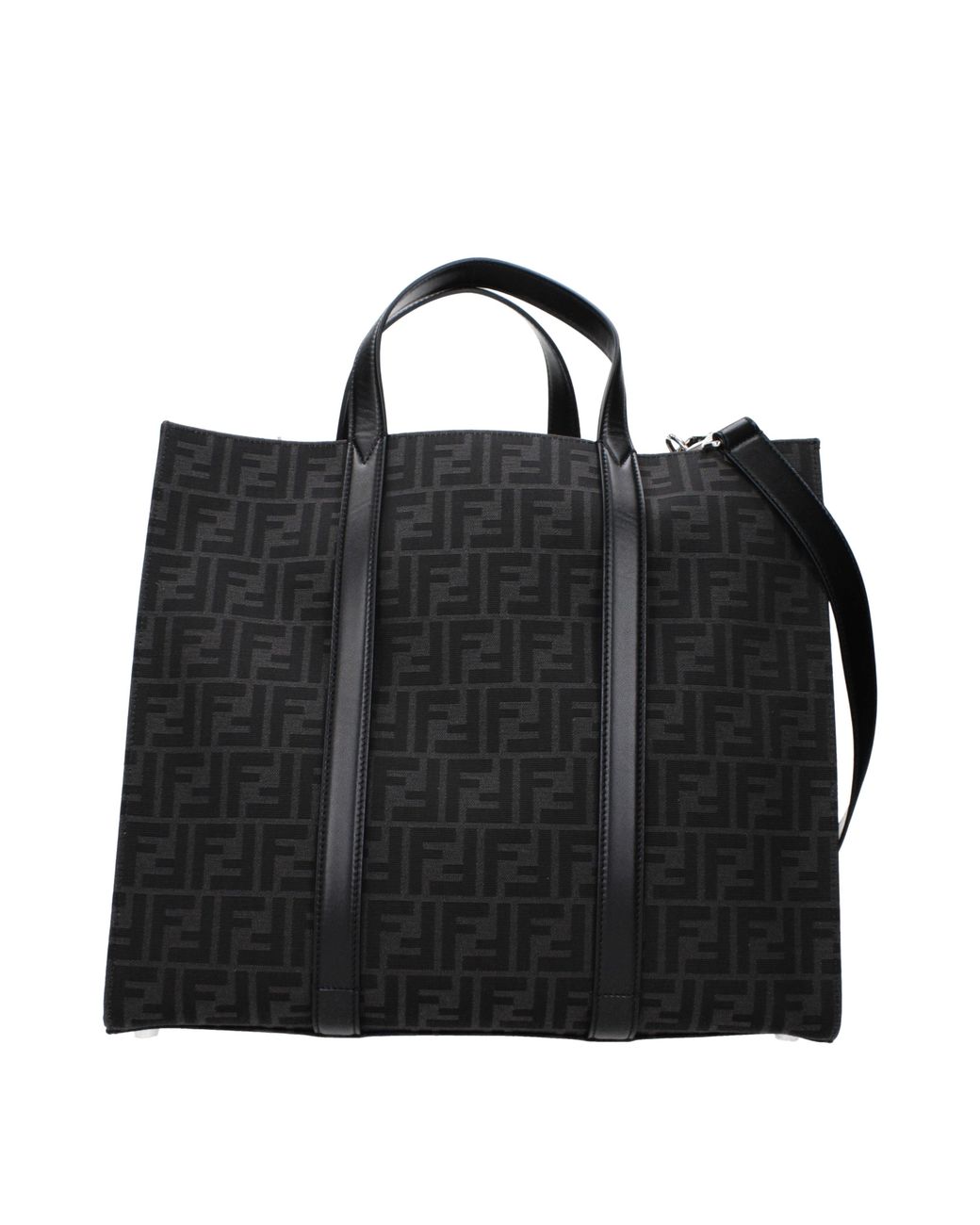 Fendi Black Handbags Fabric/Palladium