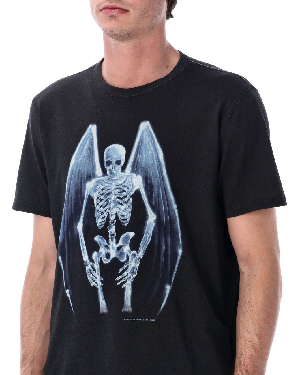Our Legacy Blue New Box T-Shirt With Fallen Angel Print for men