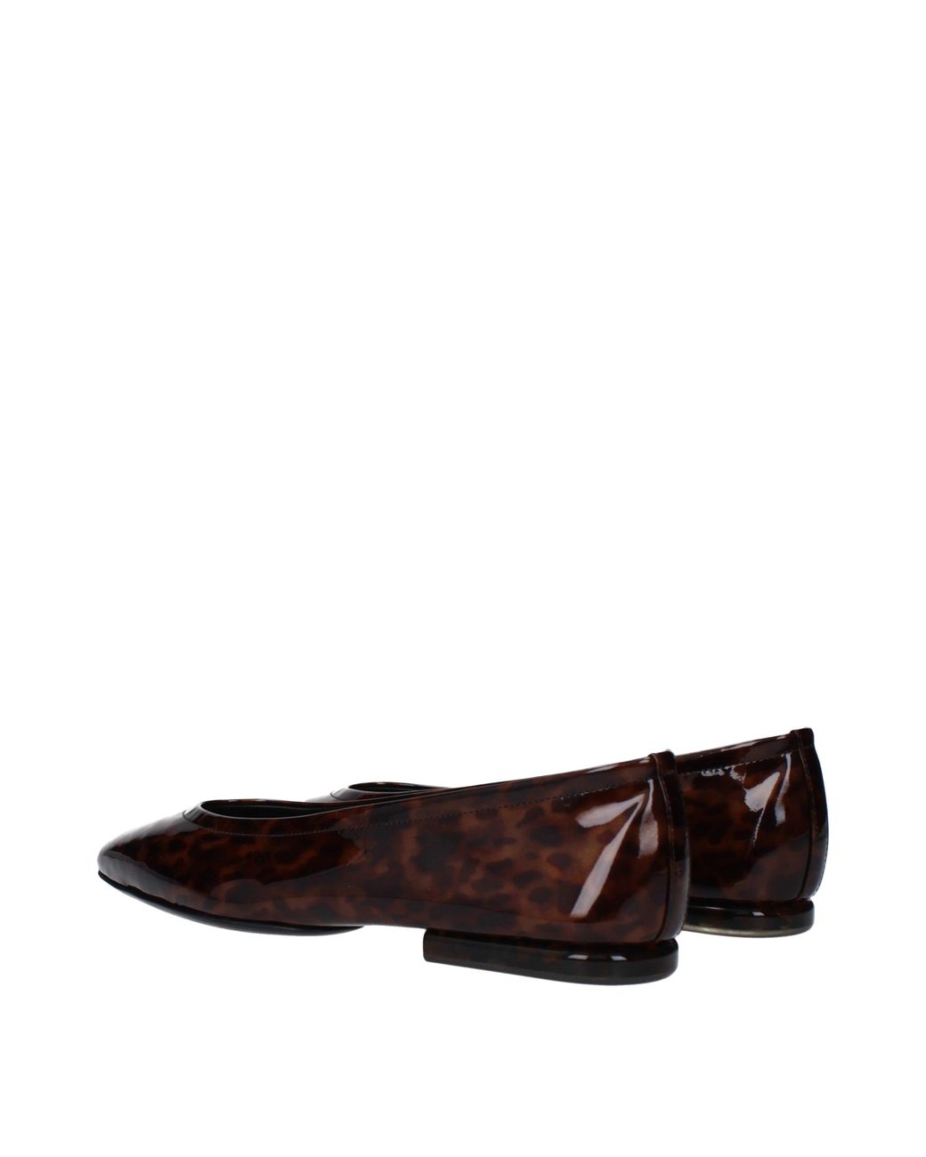 Loro Piana Brown Primula Damens Braune Ballerinas aus Lackleder