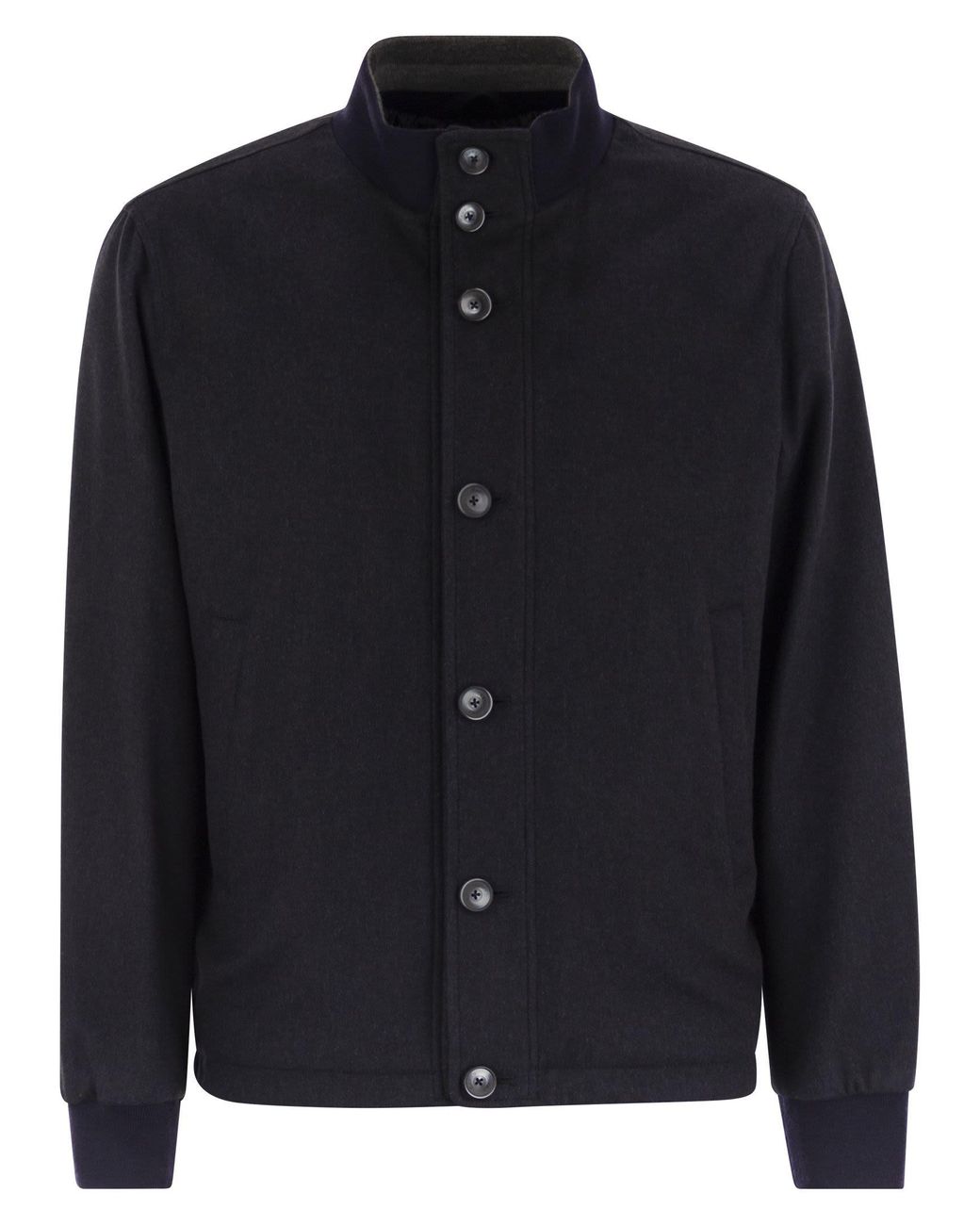 Herno Silk En Cashmere Bomber Jacket in het Blue voor heren