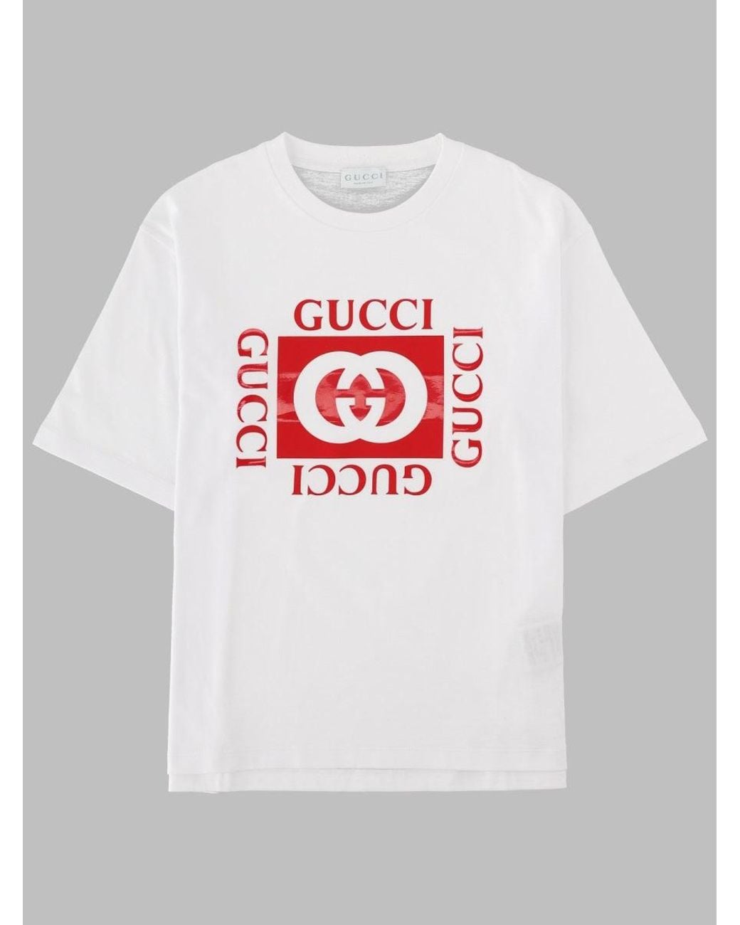 Gucci Gray T-Shirt Maniche Corte Con Stampa