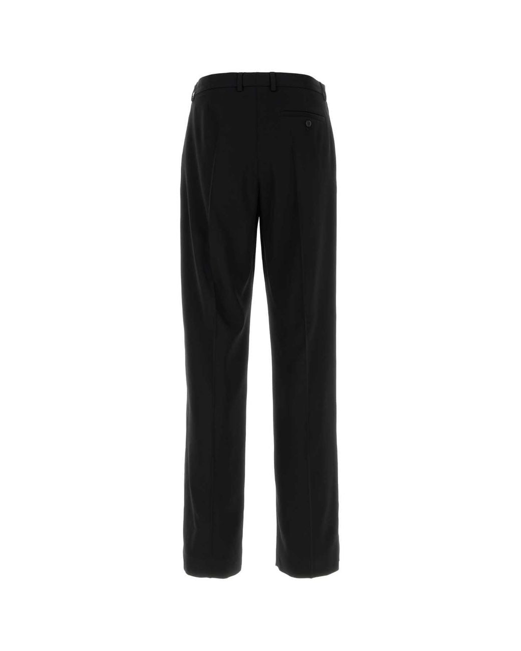 Balenciaga Black Flat Front Pants for men
