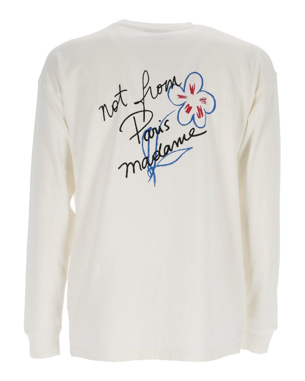 Drole de Monsieur White Off Esquisse Slogan Long Sleeve T Shirt