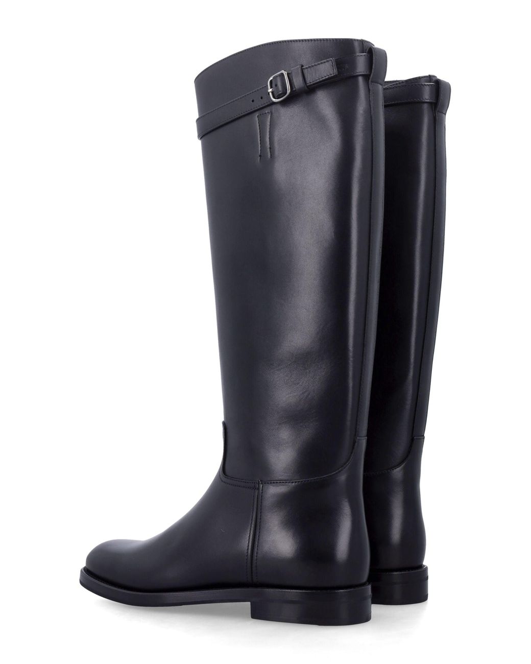 Church's Blue Michelle 2G Equestrian Knee-High Boots For With Adjustable Buckle Strap