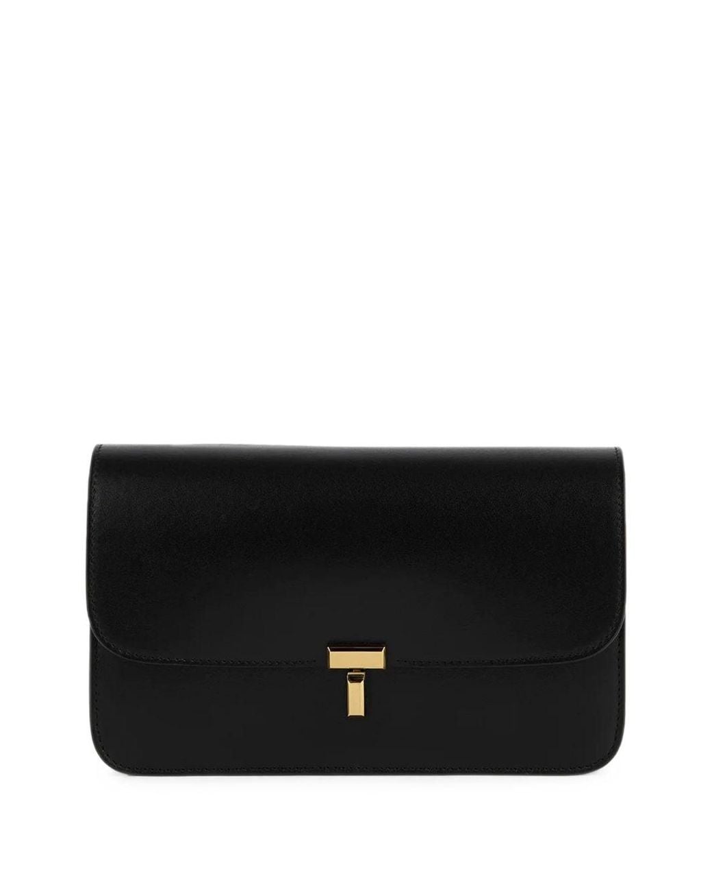 Totême Black T-Lock Leather Crossbody Bag