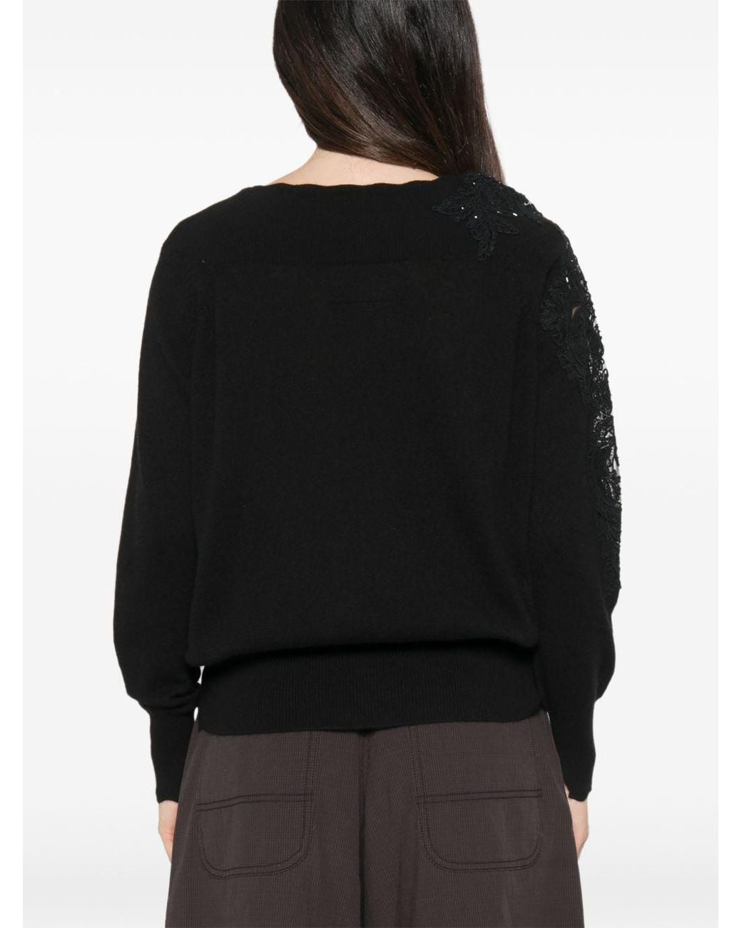 Ermanno Scervino Black Cashmere Crewneck Sweater