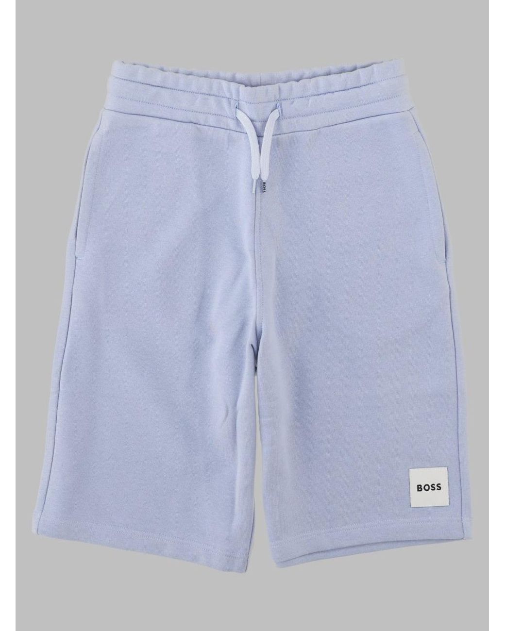 Boss Blue Boys Cotton-Blend Shorts With Cotton Lining