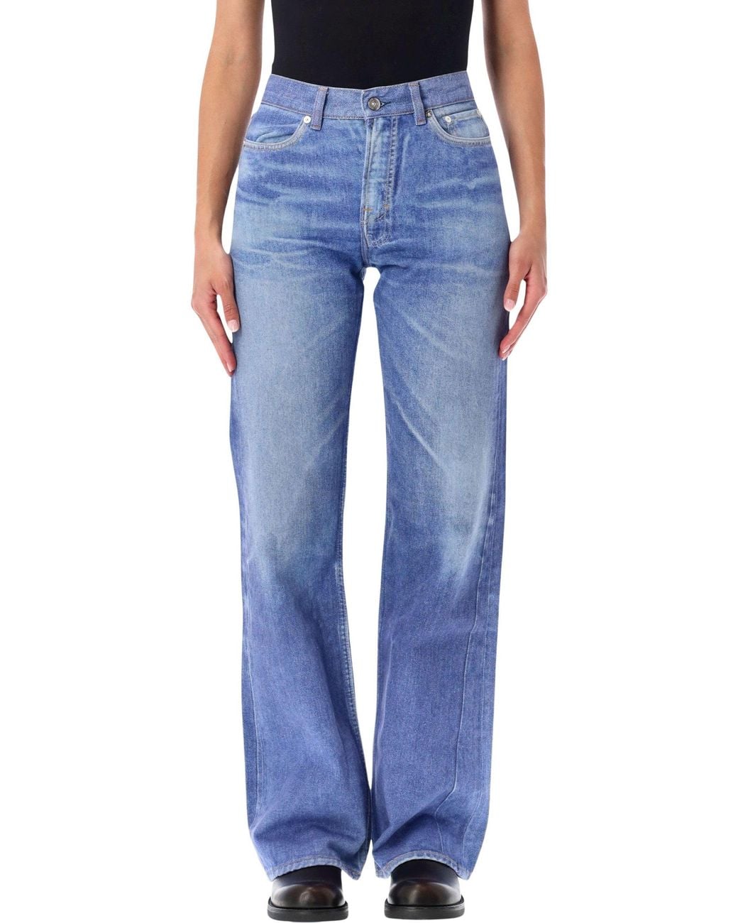Our Legacy Blue High-Waisted Wide-Leg Jeans
