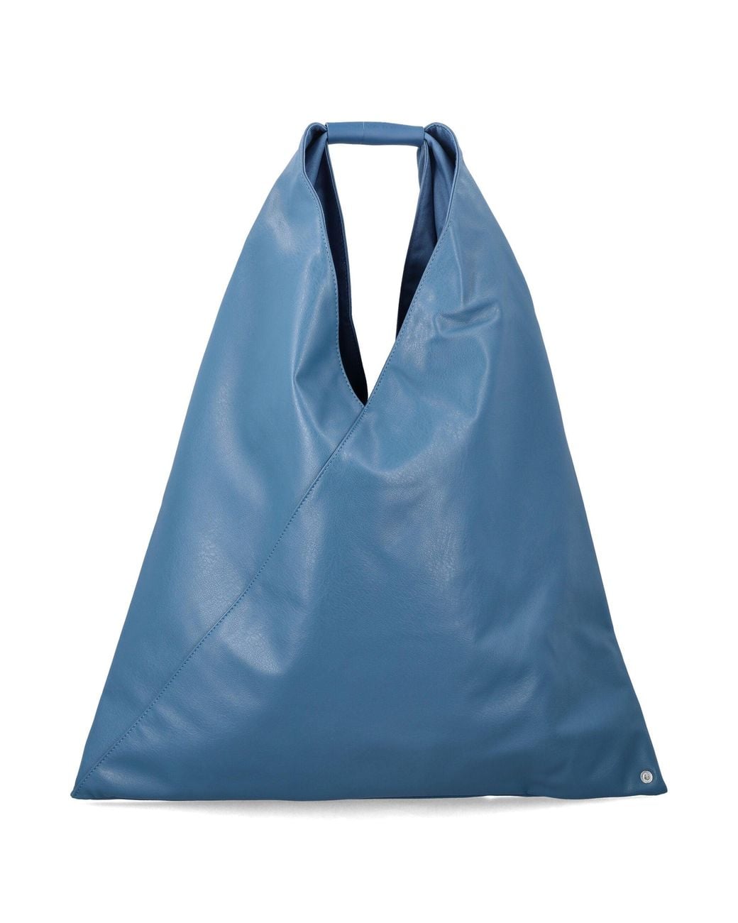 MM6 by Maison Margiela Blue Origami-Inspired Triangular Mini Handbag With Snap-Adjustable Shape, 35 X 50 Cm
