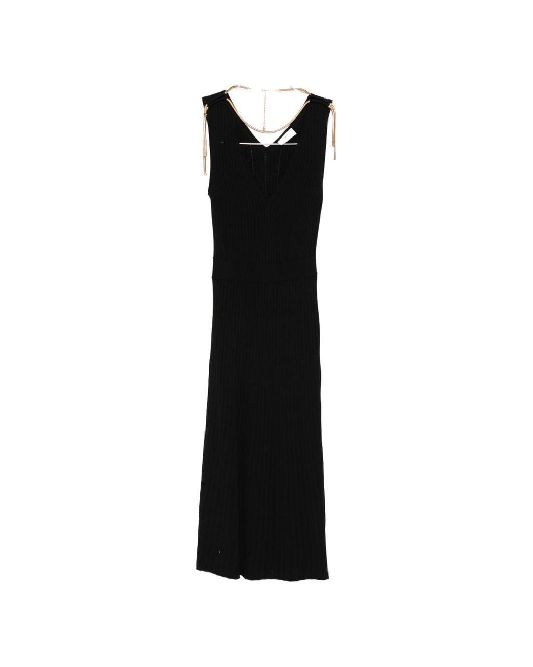 Elisabetta Franchi Black Knitted Midi Dress