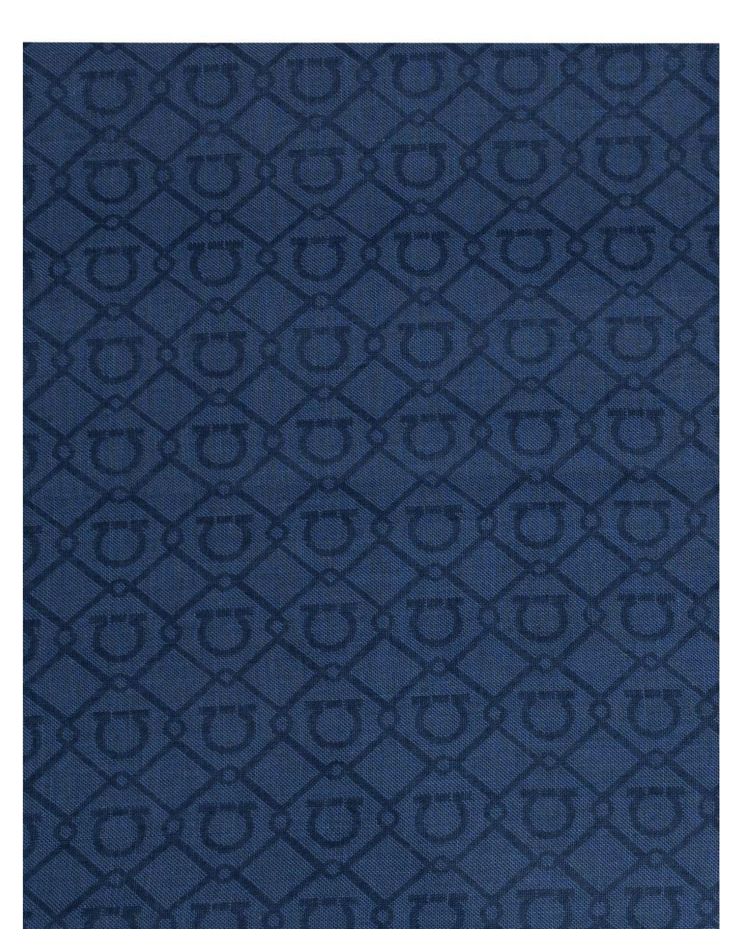 Ferragamo Blue Wool Scarf for men