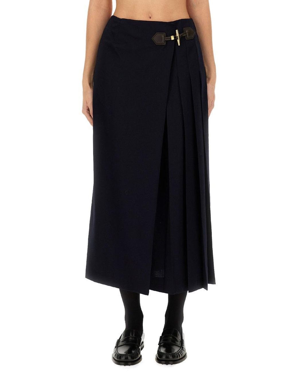 Moschino Black Midi Skirt With Toggle