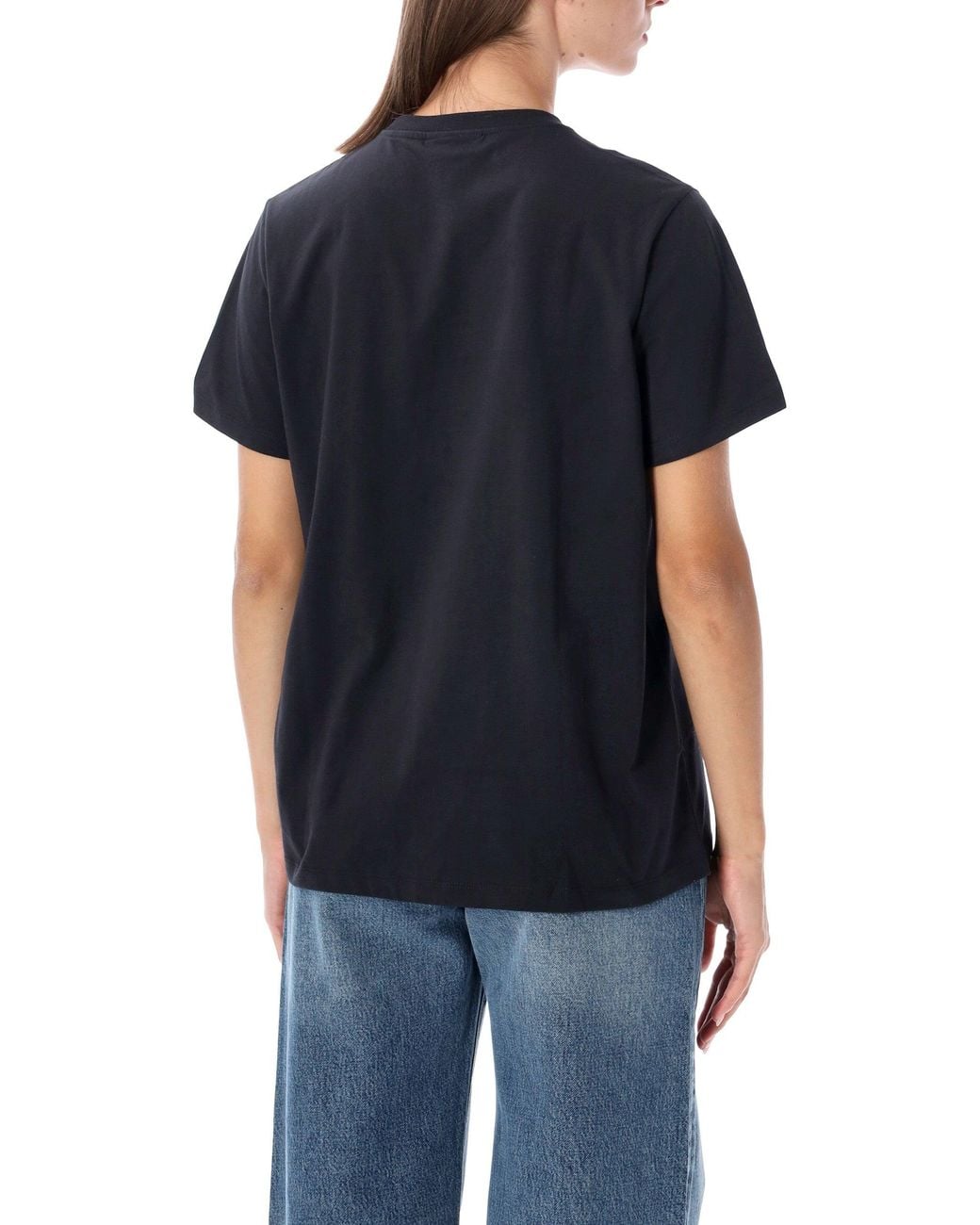 Ganni Black Graphic Cotton T-Shirt