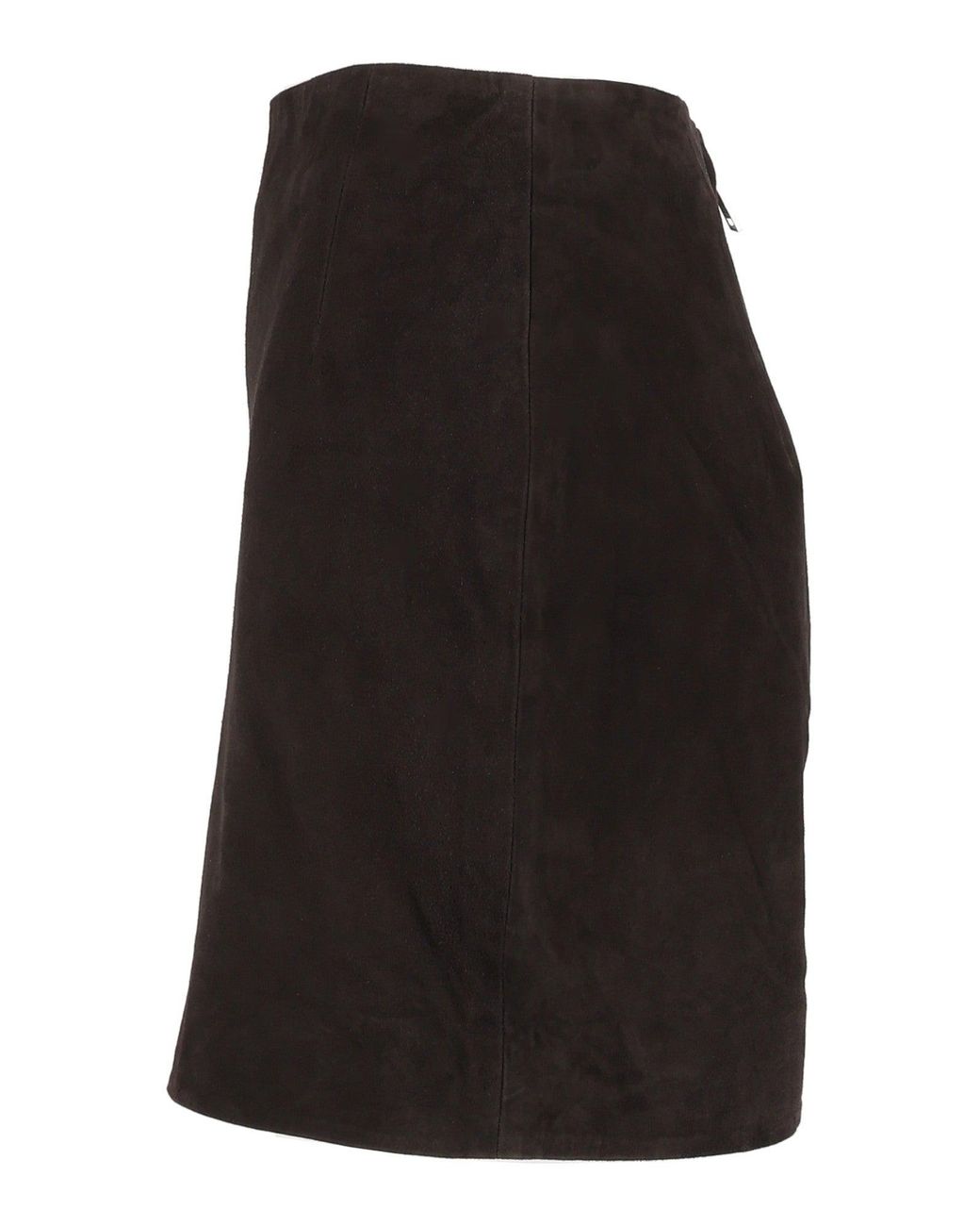 ROTATE BIRGER CHRISTENSEN Black Tight-Fit Suede Mini Skirt