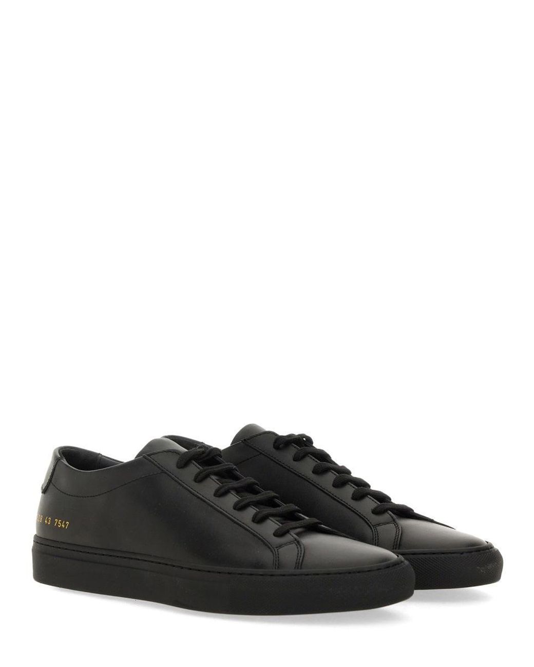 Common Projects Black Leather Achilles Low-Top Sneakers for men