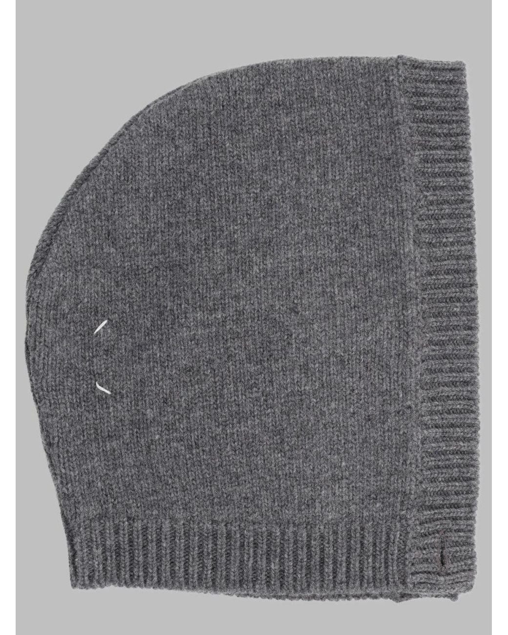 Maison Margiela Gray Wool Hood Virgin Hat for men