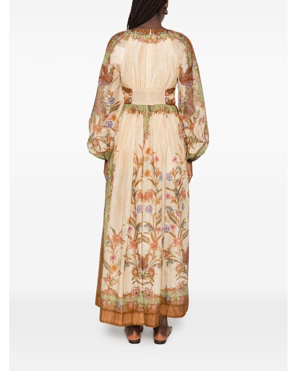 Zimmermann Natural Indra Cotton And Silk Long Dress