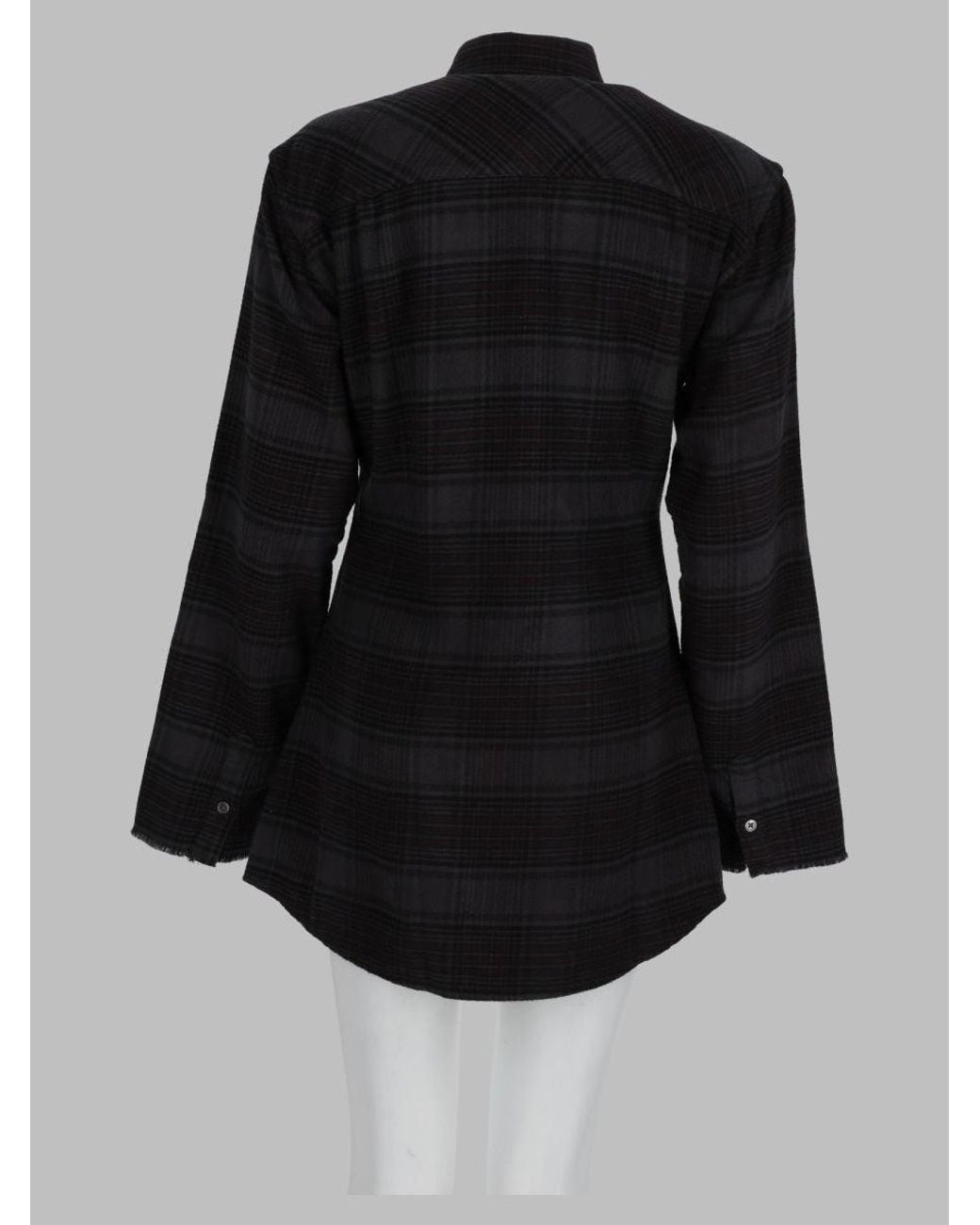 Our Legacy Black Faded Plaid Flannel Shirt
