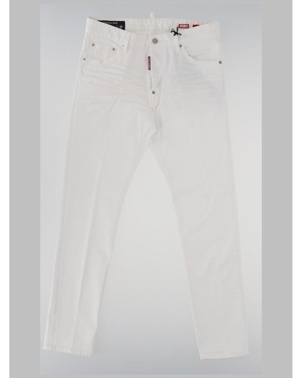 DSquared² White Slim-Fit Five-Pocket Jeans for men