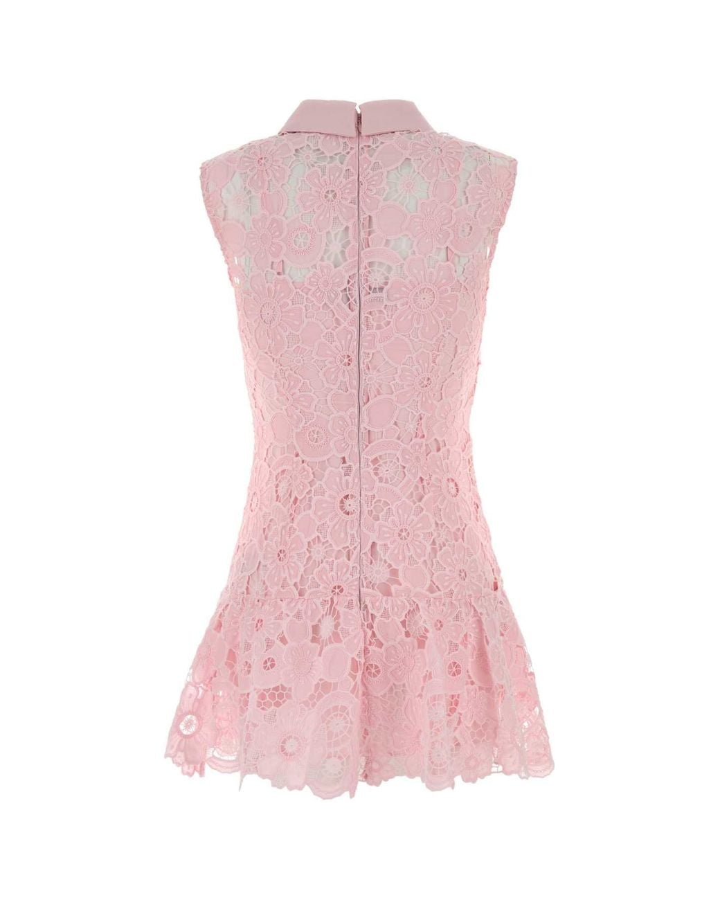Self-Portrait Pink Self Portrait Lace Mini Dress