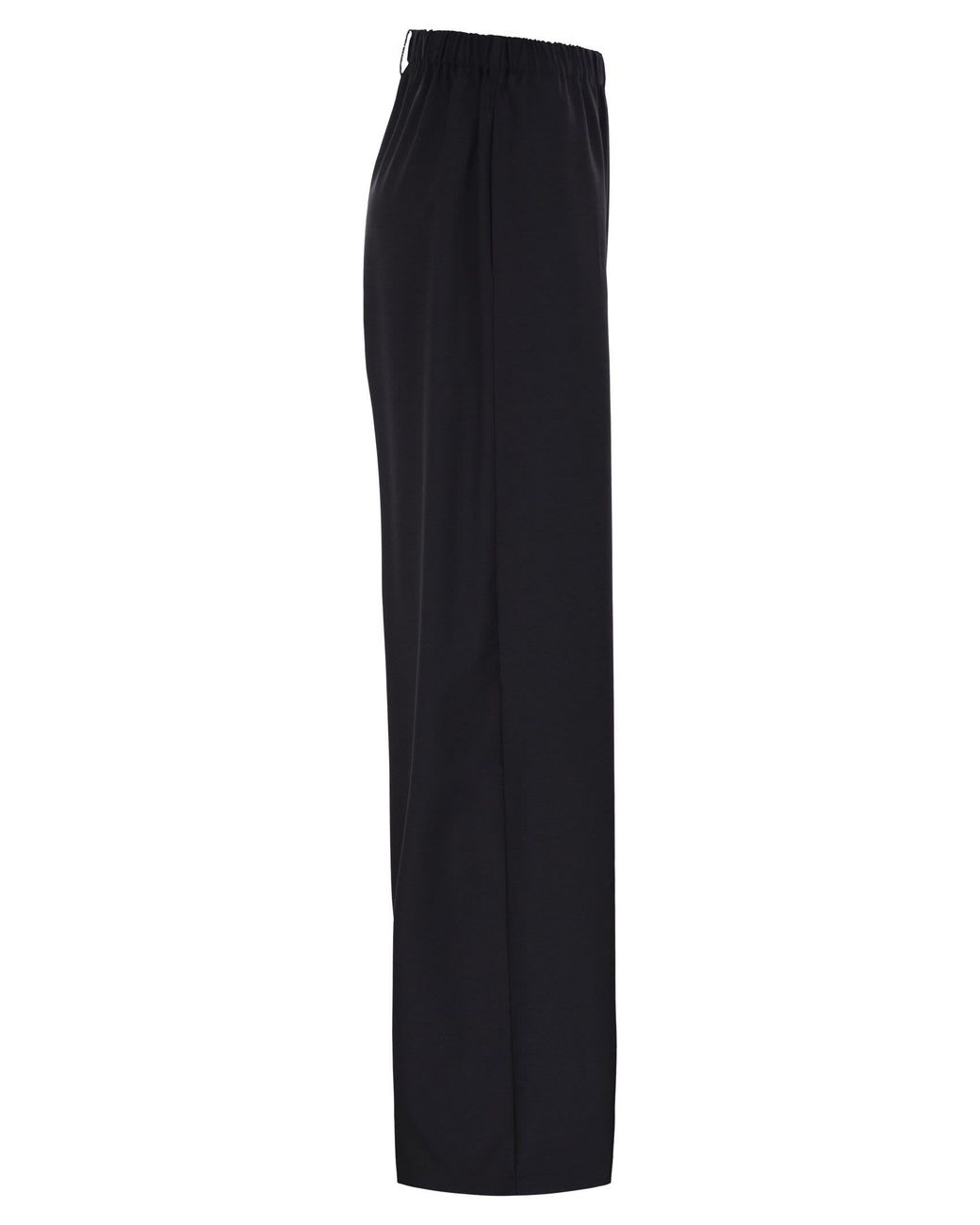 Fabiana Filippi Blue Wide-Leg Stretch Wool Trousers With Elasticated Waistband