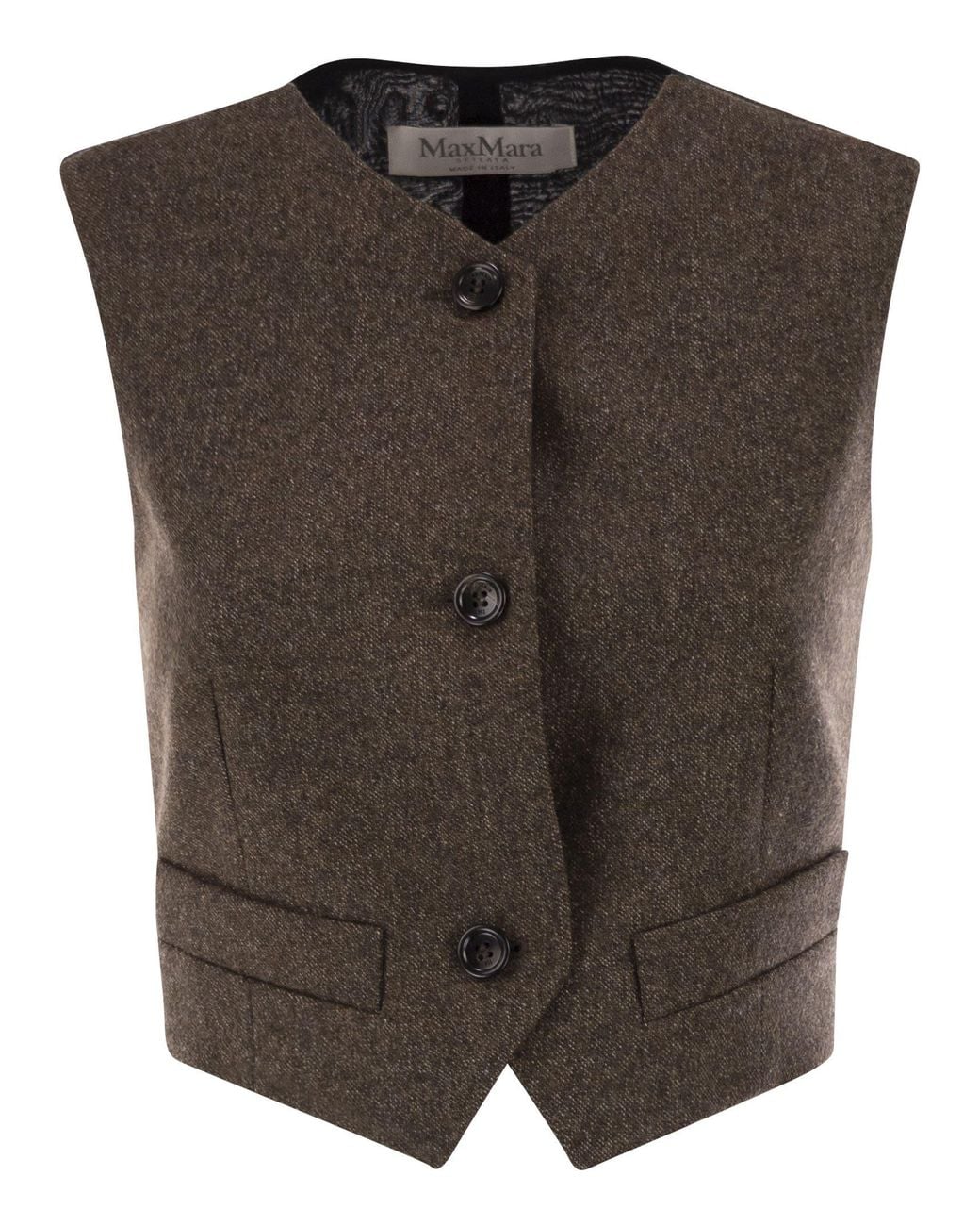 Max Mara Brown Bikini1234 Wool Felt Waistcoat