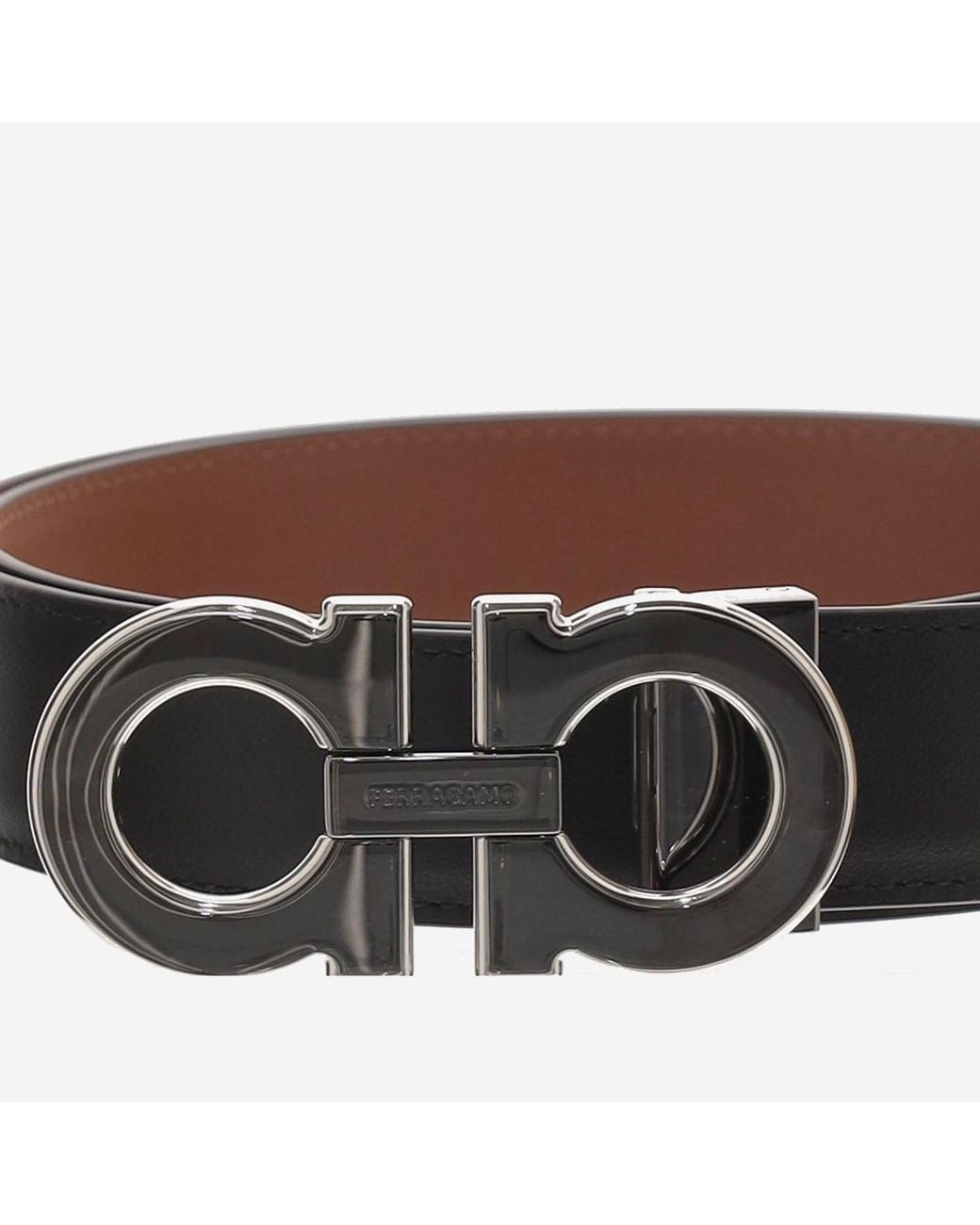 Ferragamo Brown Belt Calf Leather-New Cognac/New