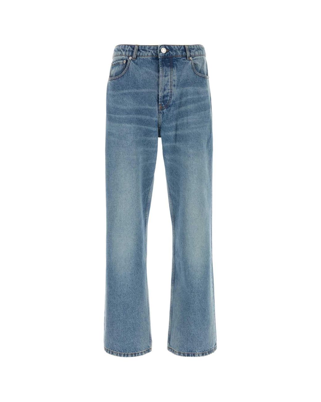 AMI Blue Denim Large Fit Jeans for men