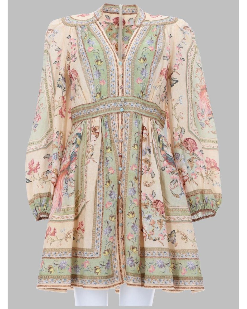 Zimmermann Natural Mini Abito Scollato "Roselight"